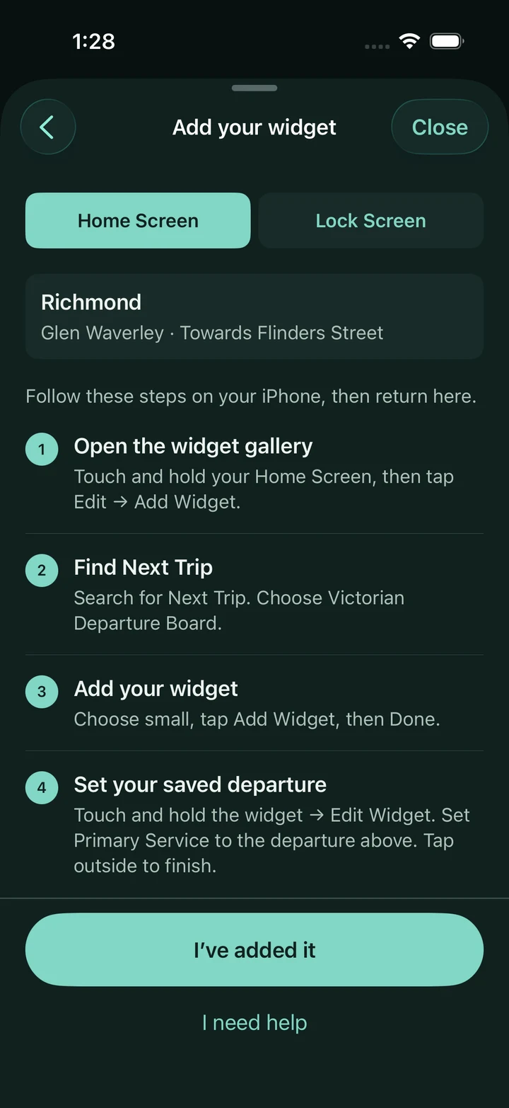 Time to Board’s actual Home Screen widget setup guide